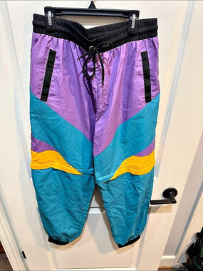 FG Color Block Nylon Cargo Pants Size Medium